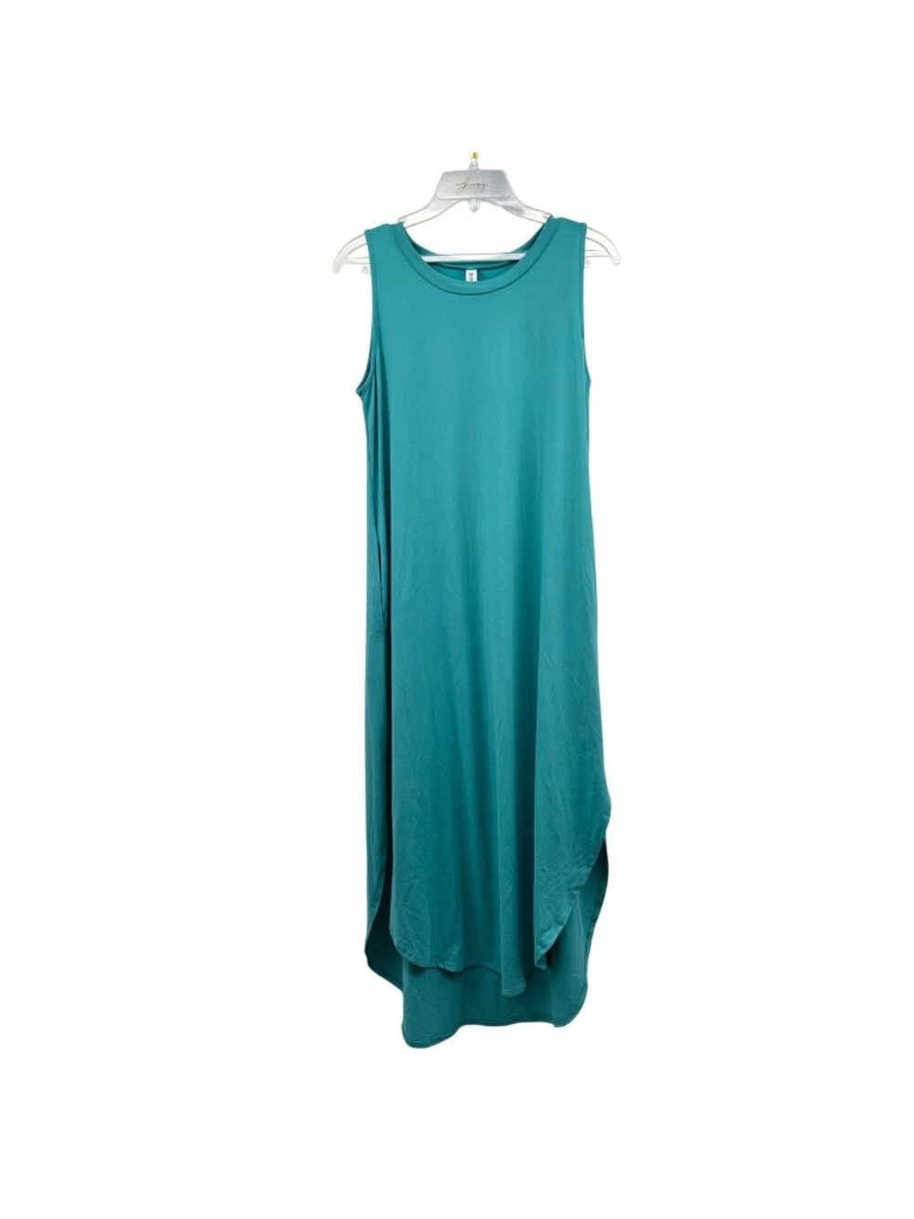 Zenana Outfitters Maxi Tank Dress Hi Low Sea Mist Womens Size Small Pockets